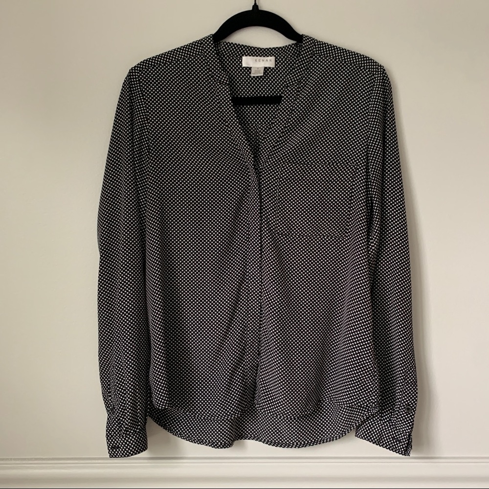 kenar black and white blouse